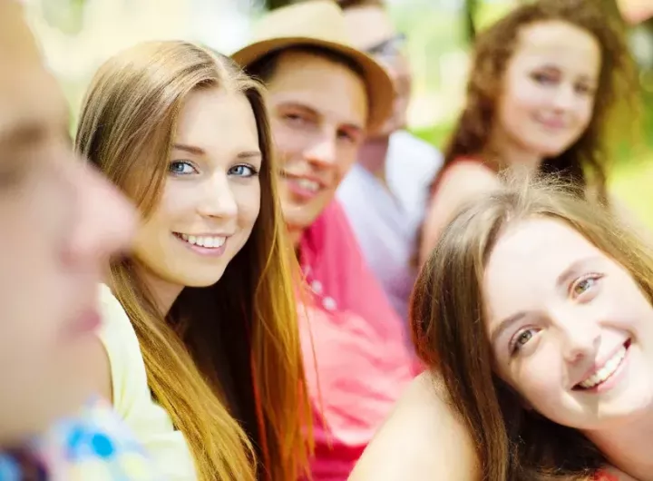 teenage friends in the park